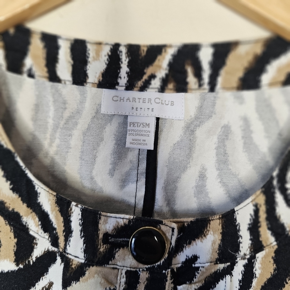 Charter Club Animal Print Jacket Size Petite Small - Picture 6 of 6